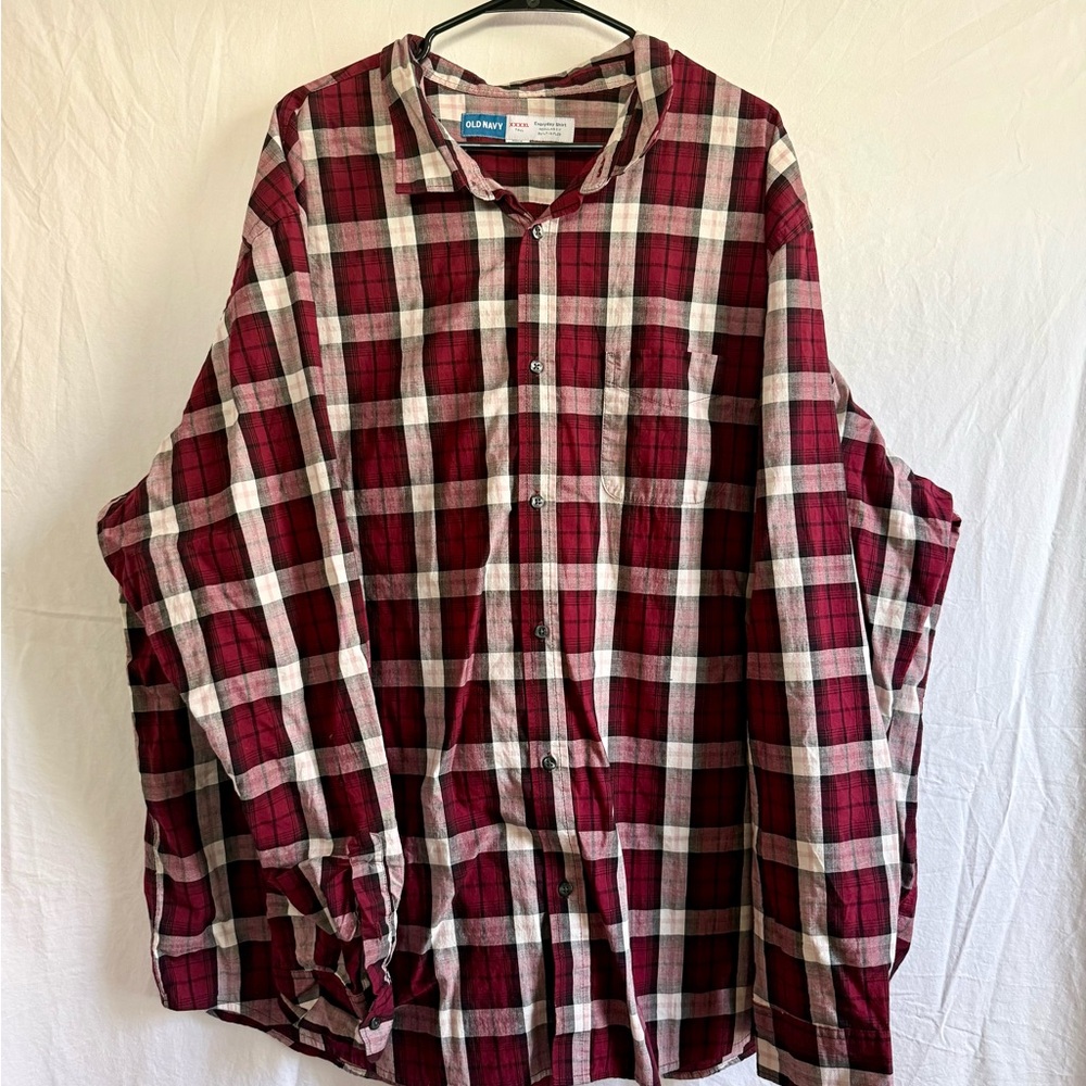 Old Navy Burgundy Plaid Men's Shirt